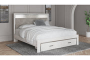 Altyra White King Upholstered Storage Bed from Ashley - Lara Furniture