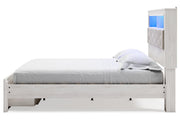 Altyra White King Upholstered Bookcase Bed with Storage from Ashley - Lara Furniture