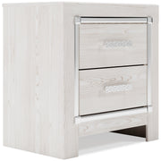 Altyra White LED Upholstered Footboard Storage Platform Bedroom Set from Ashley - Lara Furniture