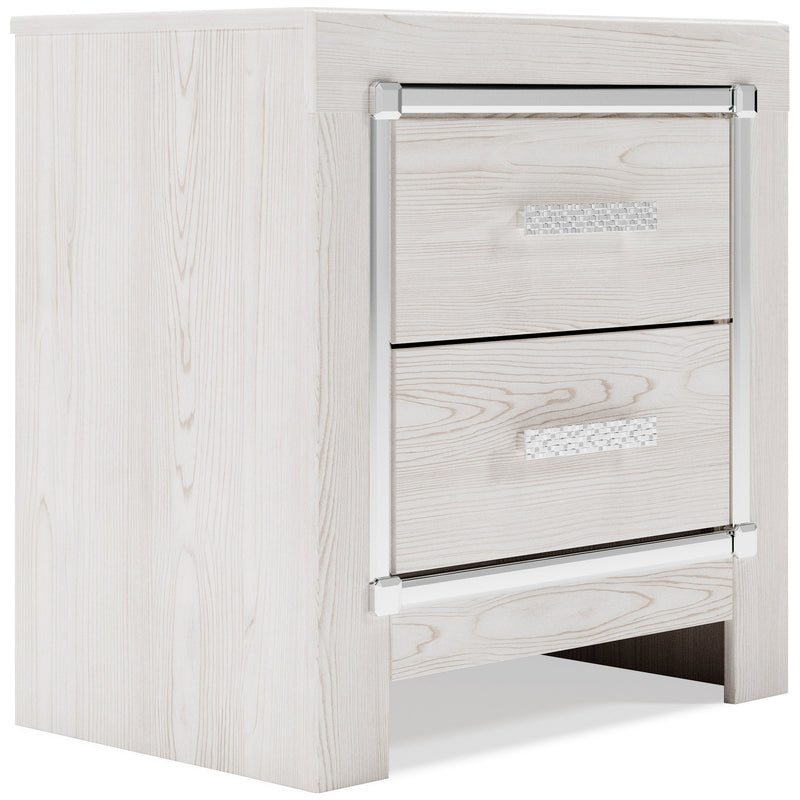 Altyra White LED Upholstered Footboard Storage Platform Bedroom Set from Ashley - Lara Furniture