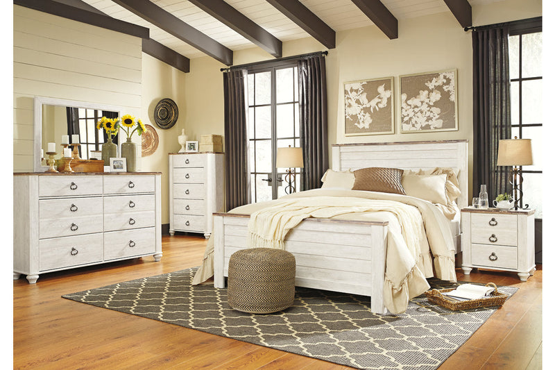 Willowton Whitewash Dresser and Mirror -  Ashley - Lara Furniture