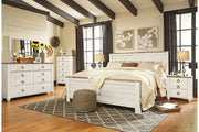 Willowton Whitewash California King Panel Bed -  Ashley - Lara Furniture