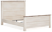 Willowton Whitewash Queen Panel Bed, Dresser, Mirror, and Nightstand from Ashley - Lara Furniture