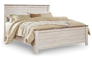 Willowton Whitewash California King Panel Bed -  Ashley - Lara Furniture