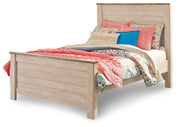 Willowton Whitewash Full Panel Bed and Nightstand from Ashley - Lara Furniture