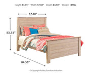 Willowton Whitewash Full Panel Bed and Nightstand from Ashley - Lara Furniture