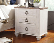 Willowton Whitewash Queen Panel Bed, Dresser, Mirror, and Nightstand from Ashley - Lara Furniture