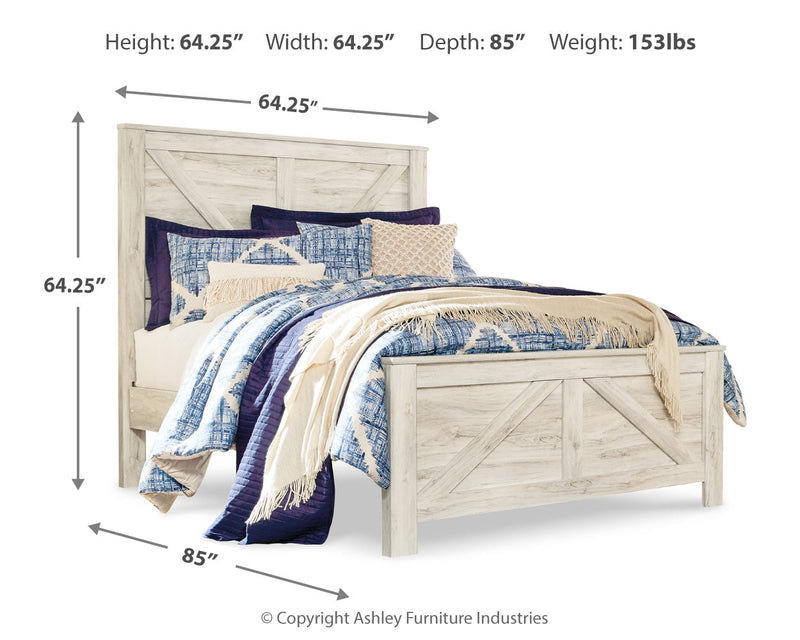 Bellaby Queen Crossbuck Panel Bed, Dresser and Mirror from Ashley - Lara Furniture