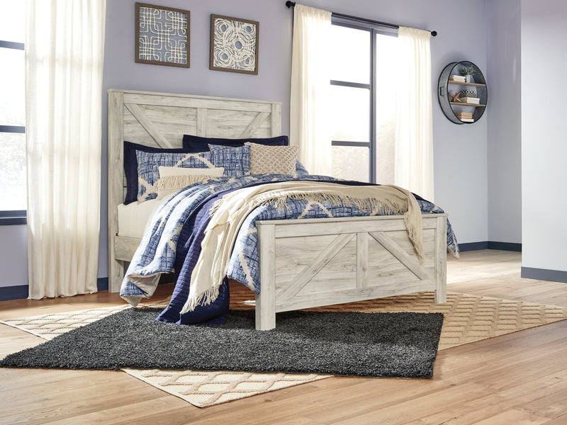 Bellaby Queen Crossbuck Panel Bed, Dresser and Mirror from Ashley - Lara Furniture