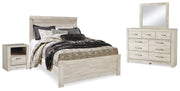 Bellaby Whitewash Queen Panel Bed, Dresser, Mirror, and Nightstand from Ashley - Lara Furniture