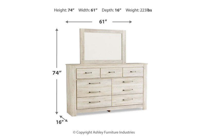 Bellaby Whitewash Dresser and Mirror -  Ashley - Lara Furniture