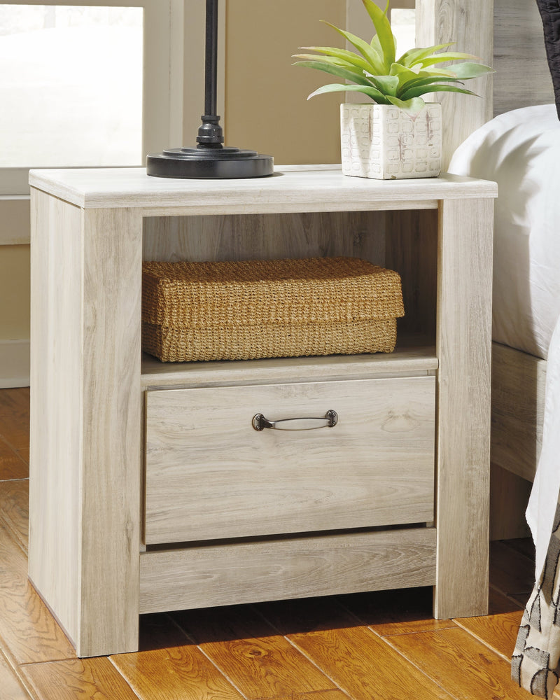 Bellaby Whitewash Queen Panel Bed, Dresser, Mirror, and Nightstand from Ashley - Lara Furniture
