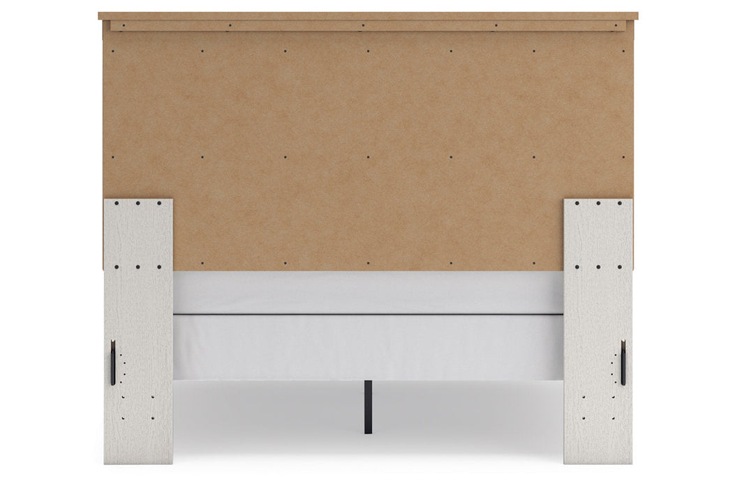 Linnocreek White/Warm Brown Queen Panel Bed -  Ashley - Lara Furniture