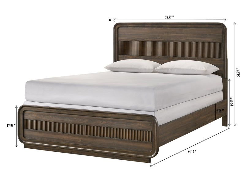 Kinkaid Warm Wood King Bed from Crown Mark - Lara Furniture
