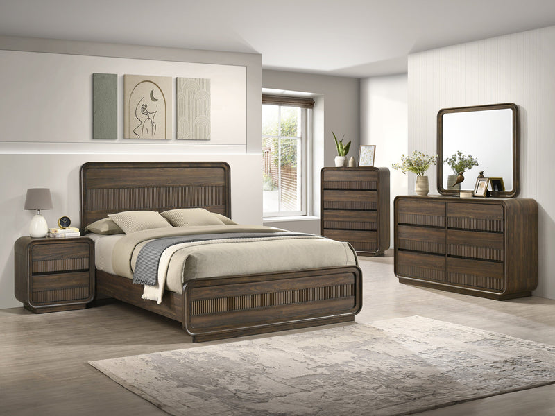 Kinkaid Warm Wood Queen Bed from Crown Mark - Lara Furniture