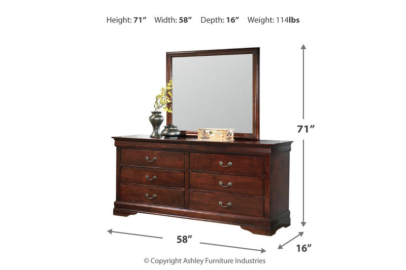 Alisdair Reddish Brown Dresser and Mirror -  Ashley - Lara Furniture