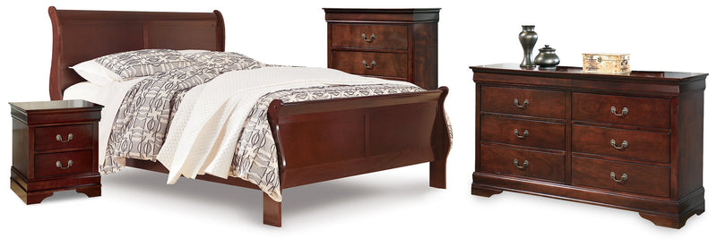 Alisdair Brown Queen Sleigh Bed, Dresser, Chest and Nightstand from Ashley - Lara Furniture