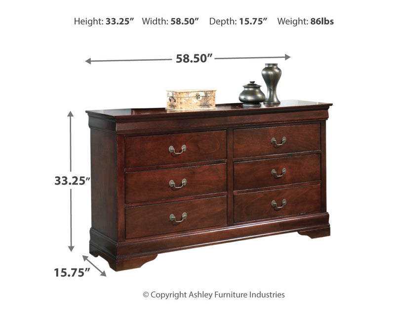 Alisdair Brown Queen Sleigh Bed, Dresser, Chest and Nightstand from Ashley - Lara Furniture