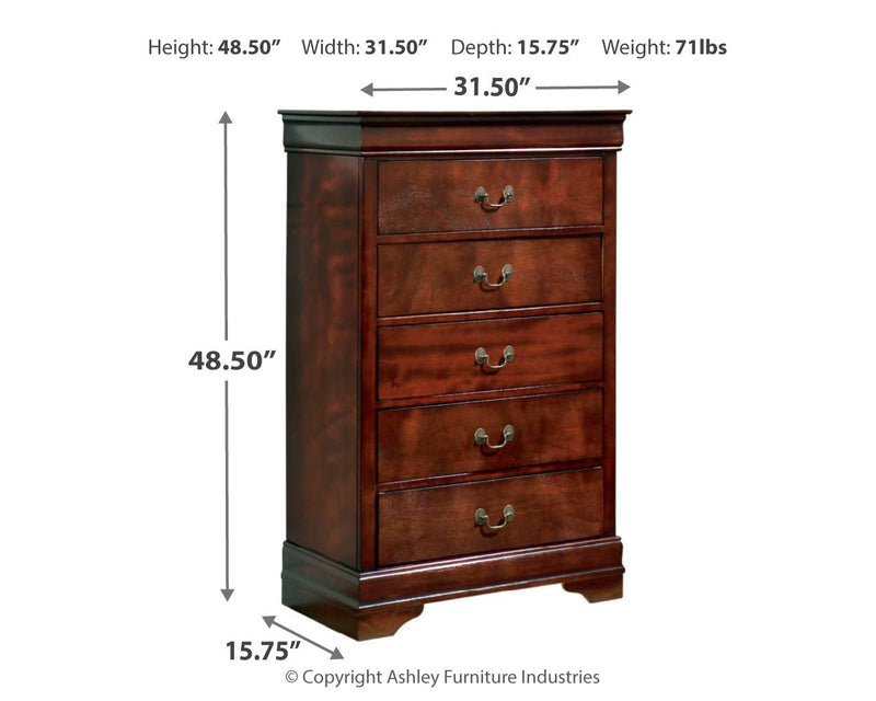 Alisdair Brown Queen Sleigh Bed, Dresser, Chest and Nightstand from Ashley - Lara Furniture