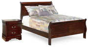 Alisdair Reddish Brown Full Sleigh Bed and Nightstand from Ashley - Lara Furniture