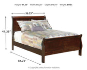 Alisdair Reddish Brown Full Sleigh Bed and Nightstand from Ashley - Lara Furniture
