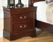 Alisdair Reddish Brown Full Sleigh Bed and Nightstand from Ashley - Lara Furniture