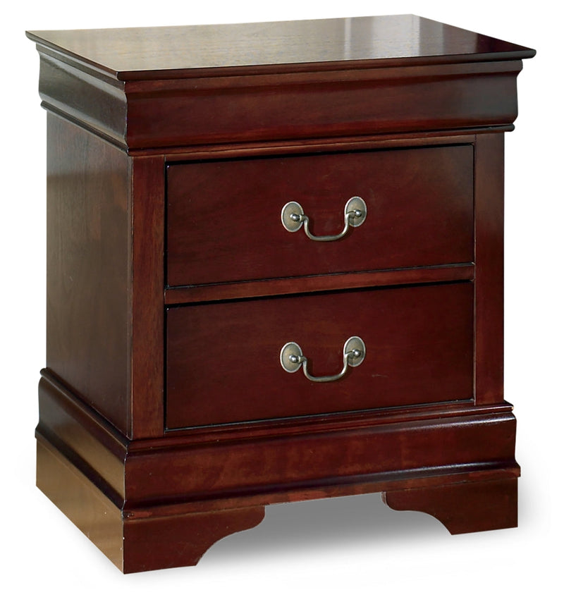 Alisdair Reddish Brown Full Sleigh Bed and Nightstand from Ashley - Lara Furniture