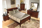 Alisdair Reddish Brown California King Sleigh Bed -  Ashley - Lara Furniture