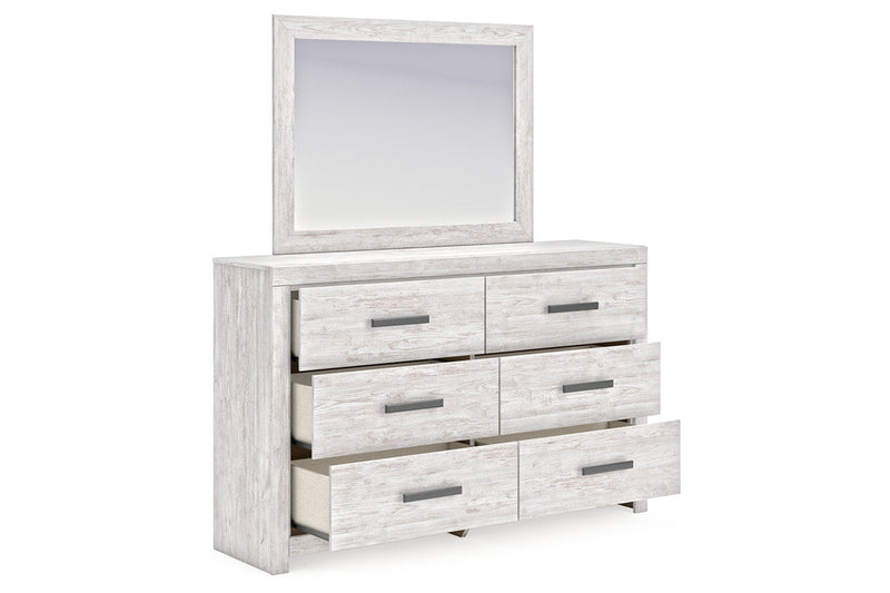 Cayboni Whitewash Dresser and Mirror -  Ashley - Lara Furniture
