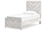 Cayboni Whitewash Twin Panel Bed -  Ashley - Lara Furniture