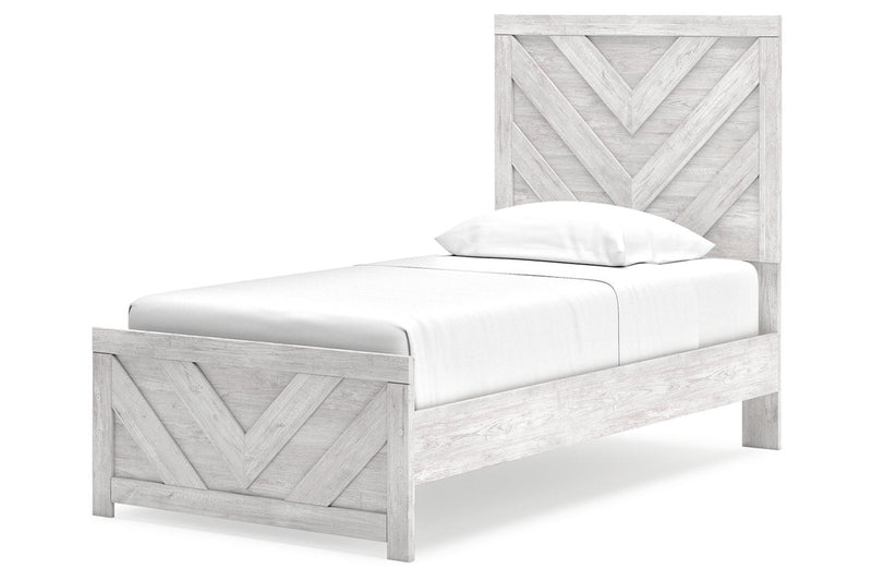 Cayboni Whitewash Twin Panel Bed -  Ashley - Lara Furniture