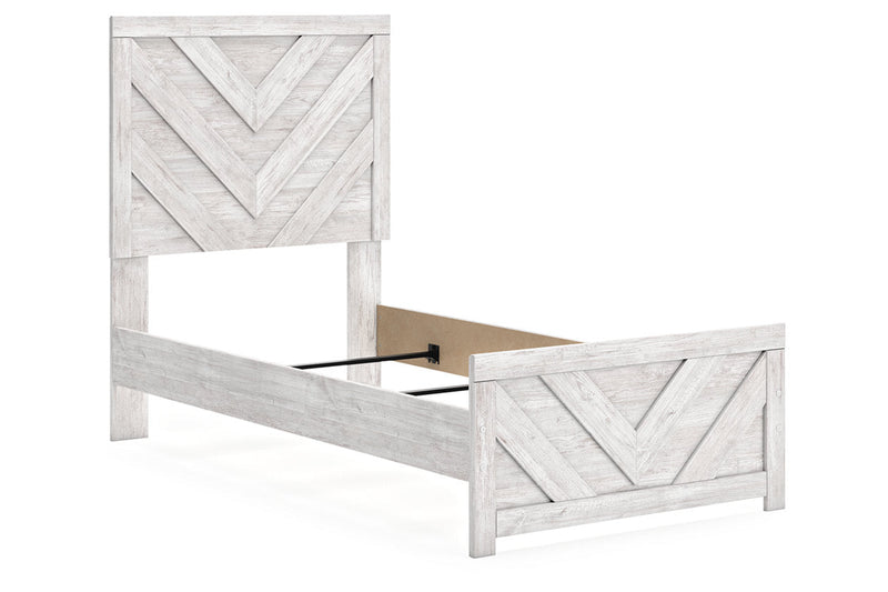 Cayboni Whitewash Twin Panel Bed -  Ashley - Lara Furniture