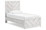 Cayboni Whitewash Twin Panel Bed -  Ashley - Lara Furniture