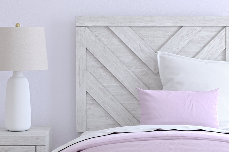 Cayboni Whitewash Twin Panel Bed -  Ashley - Lara Furniture
