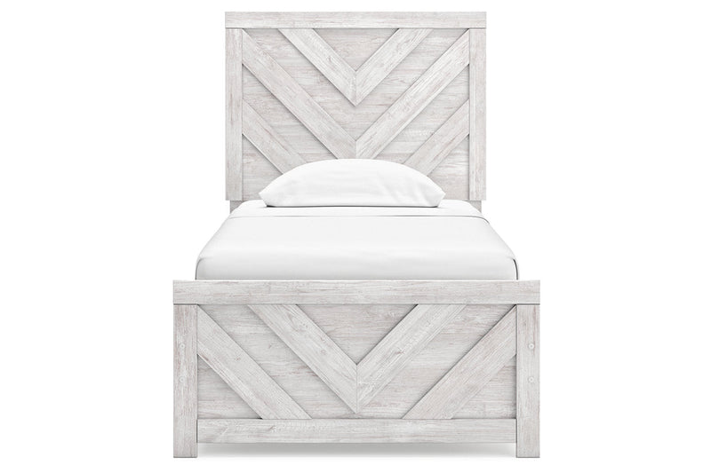 Cayboni Whitewash Twin Panel Bed -  Ashley - Lara Furniture