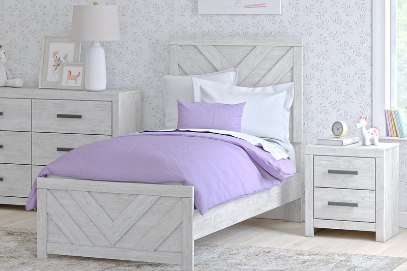Cayboni Whitewash Twin Panel Bed -  Ashley - Lara Furniture