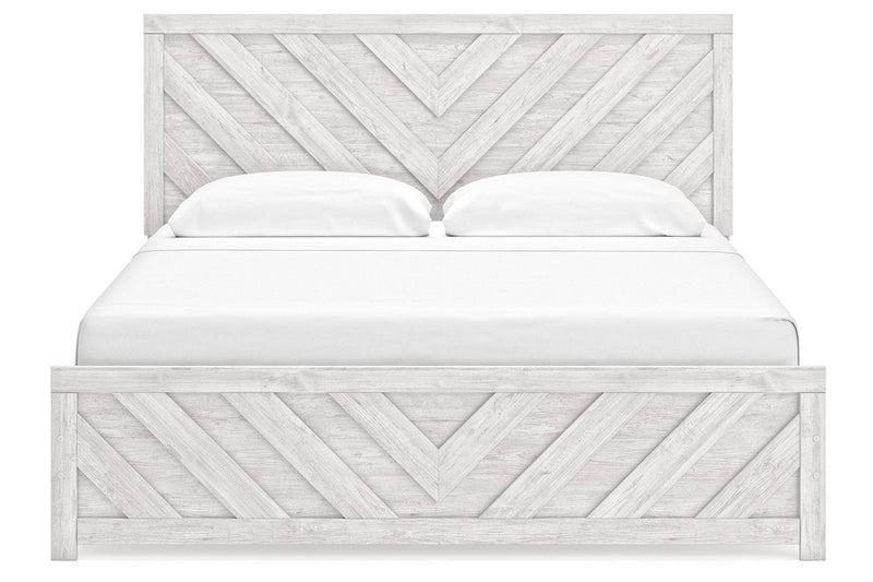 Cayboni Whitewash King Panel Bed -  Ashley - Lara Furniture