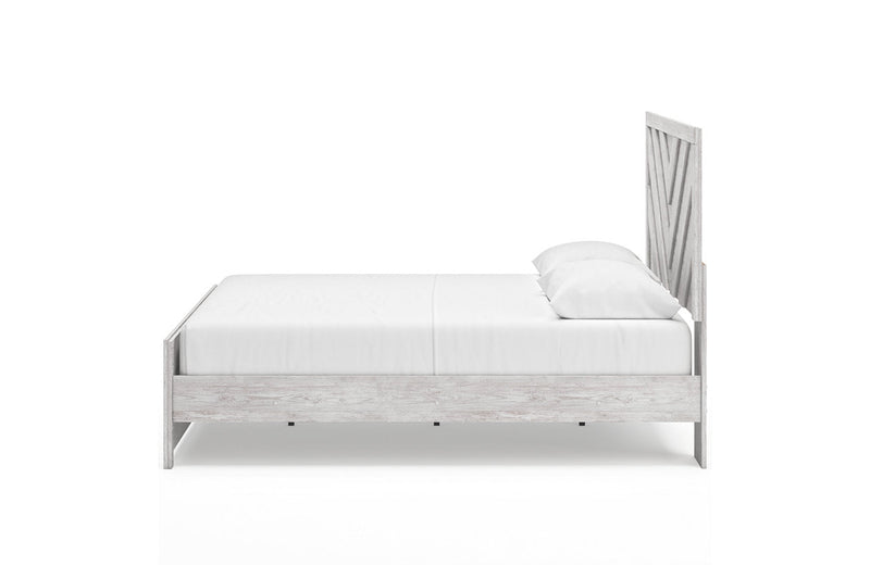 Cayboni Whitewash King Panel Bed -  Ashley - Lara Furniture