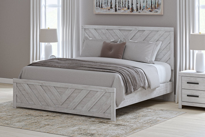 Cayboni Whitewash King Panel Bed -  Ashley - Lara Furniture