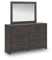 Prendonea Dark Charcoal Queen Panel Bed, Dresser, Mirror and Nightstand from Ashley - Lara Furniture