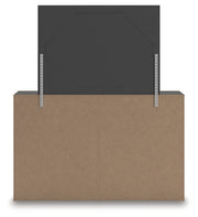 Prendonea Dark Charcoal King Panel Bed, Dresser, Mirror and Nightstand from Ashley - Lara Furniture