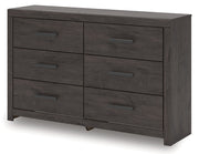 Prendonea Dark Charcoal Queen Panel Bed, Dresser and Nightstand from Ashley - Lara Furniture