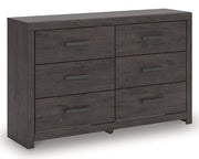 Prendonea Dark Charcoal Queen Panel Bed, Dresser and Nightstand from Ashley - Lara Furniture