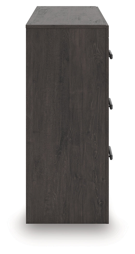 Prendonea Dark Charcoal Queen Panel Bed, Dresser and Nightstand from Ashley - Lara Furniture