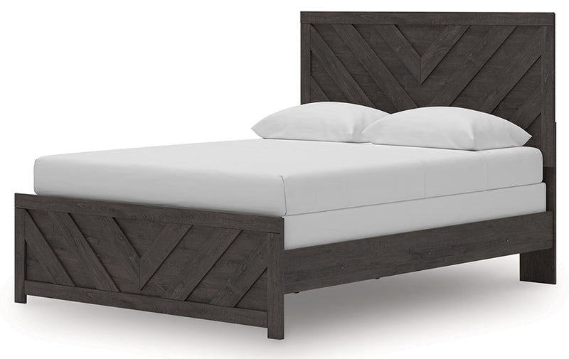 Prendonea Dark Charcoal Queen Panel Bed, Dresser and Nightstand from Ashley - Lara Furniture