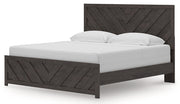 Prendonea Dark Charcoal King Panel Bed, Dresser, Mirror and Nightstand from Ashley - Lara Furniture
