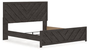 Prendonea Dark Charcoal King Panel Bed, Dresser, Mirror and Nightstand from Ashley - Lara Furniture