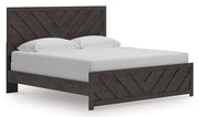 Prendonea Dark Charcoal King Panel Bed, Dresser, Mirror and Nightstand from Ashley - Lara Furniture