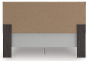 Prendonea Dark Charcoal King Panel Bed, Dresser, Mirror and Nightstand from Ashley - Lara Furniture
