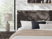 Prendonea Dark Charcoal King Panel Bed, Dresser, Mirror and Nightstand from Ashley - Lara Furniture